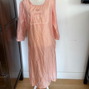 Chanderi peach Indian kurta top fabindia xl